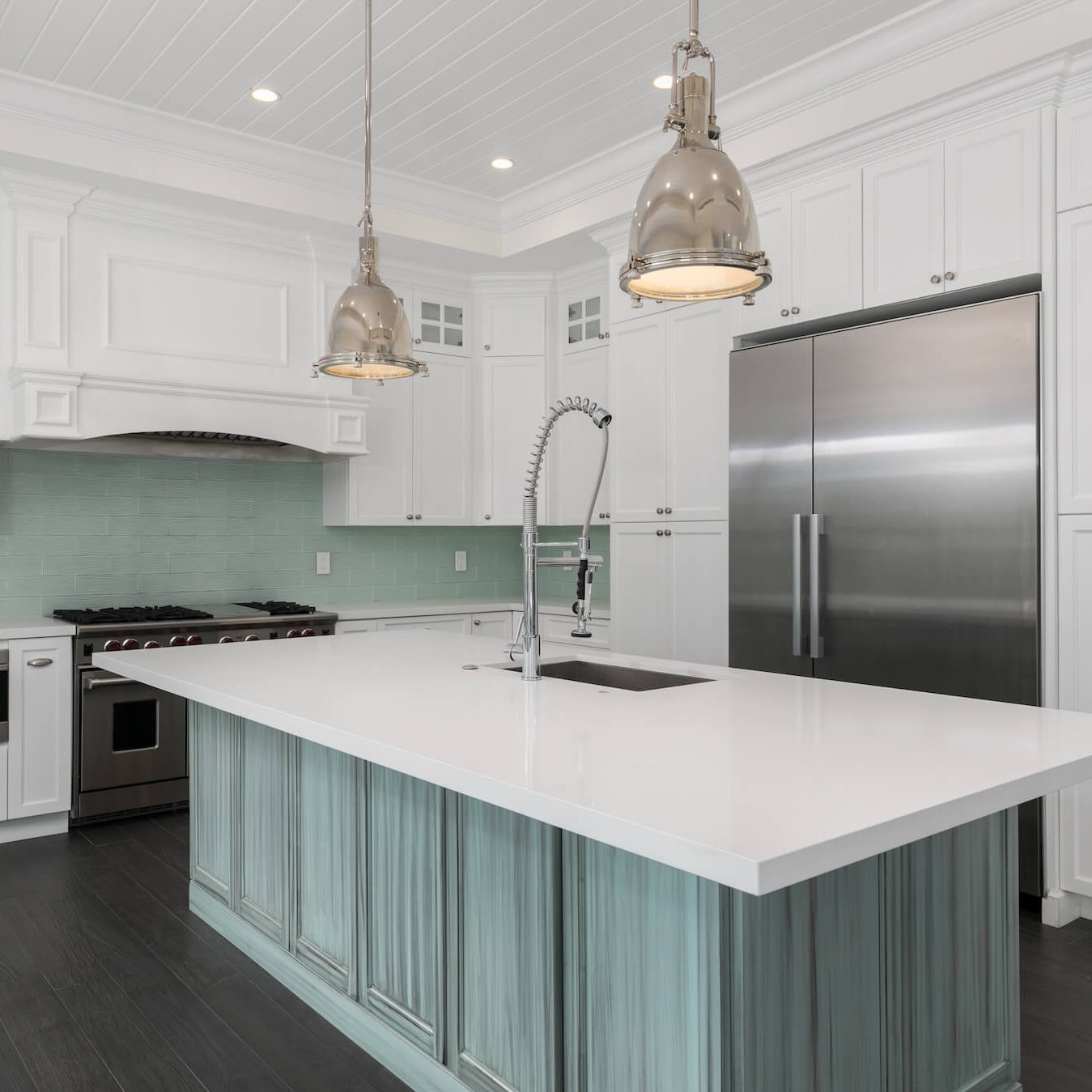 light blue cabinets in fort lauderdale refinished professionally
