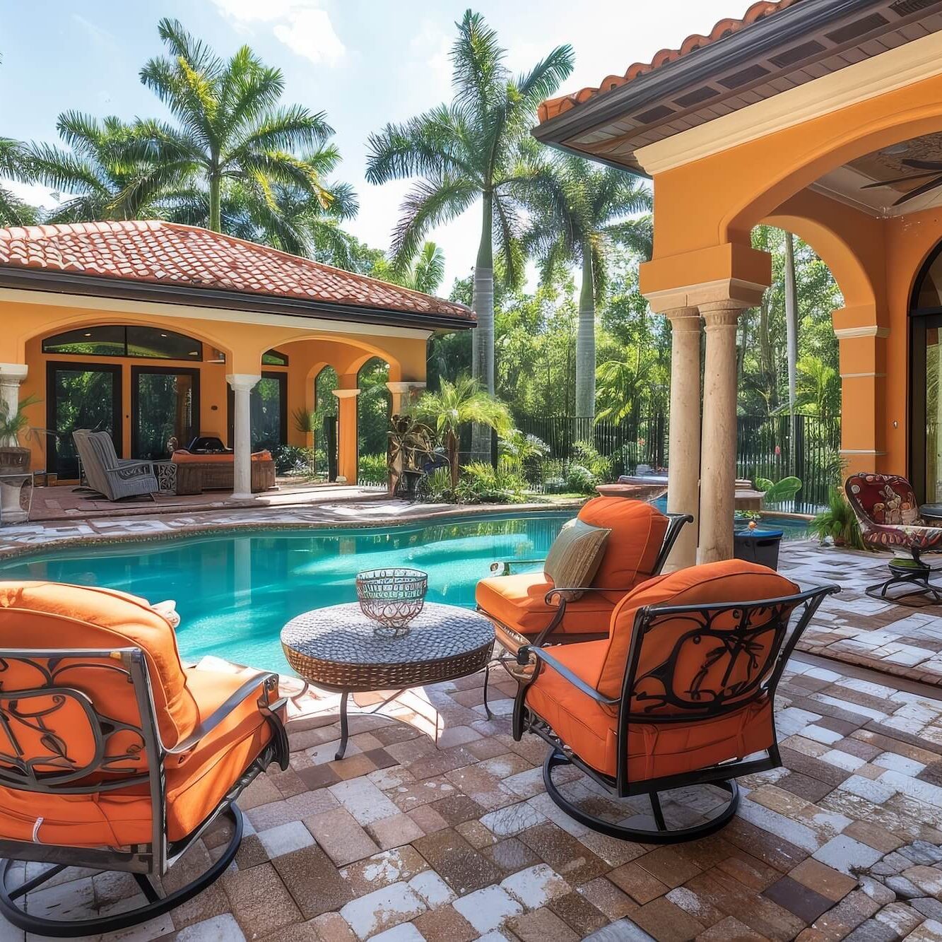 professionally painted home exterior with pool in fort lauderdale